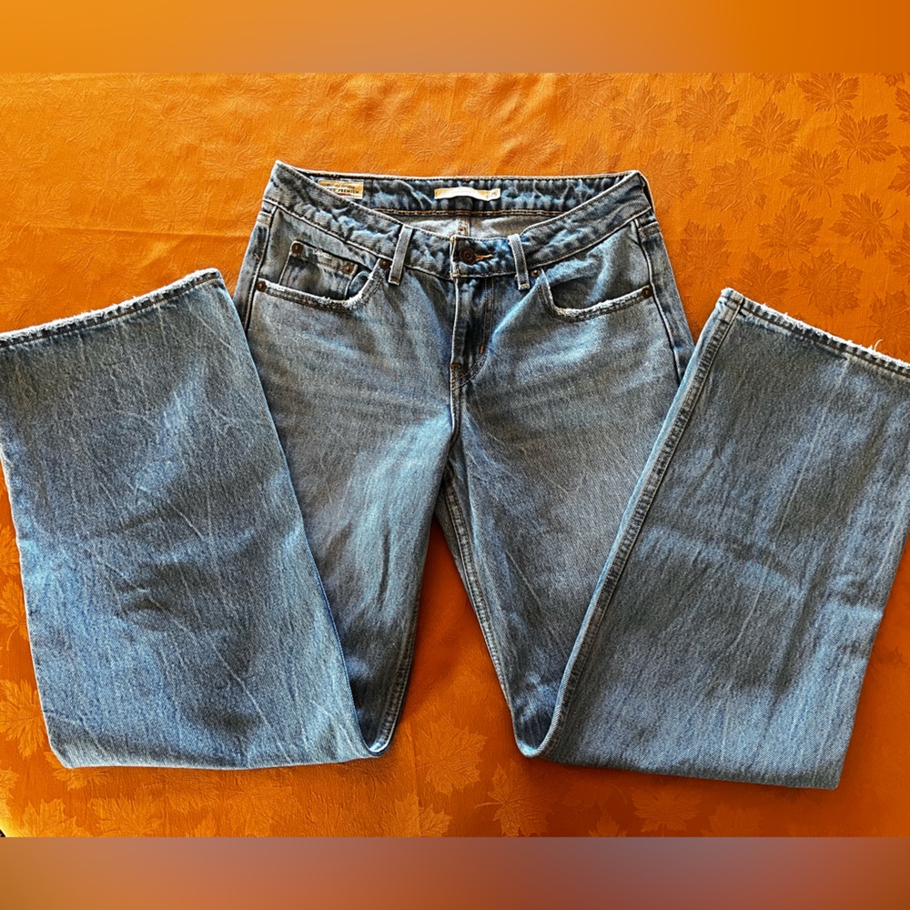 Levi's Blue Low Rise Wide Leg Jeans